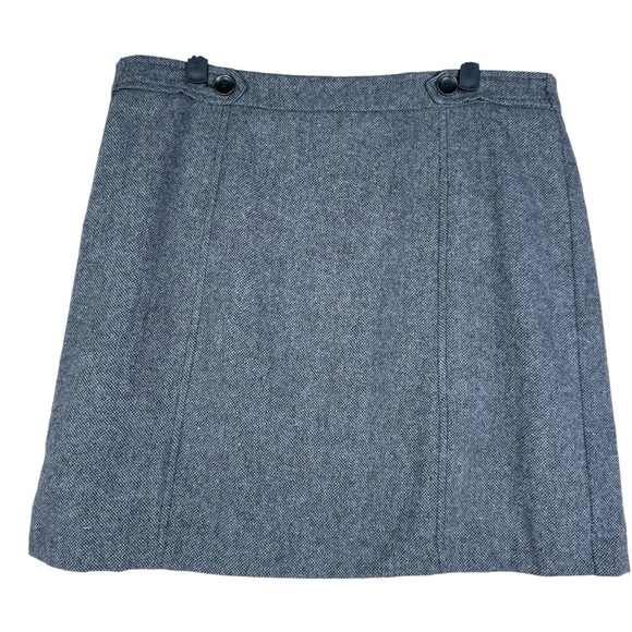 LOFT Dresses & Skirts - LOFT Mini Skirt Wool blend Size 12 Gray Back zipper
